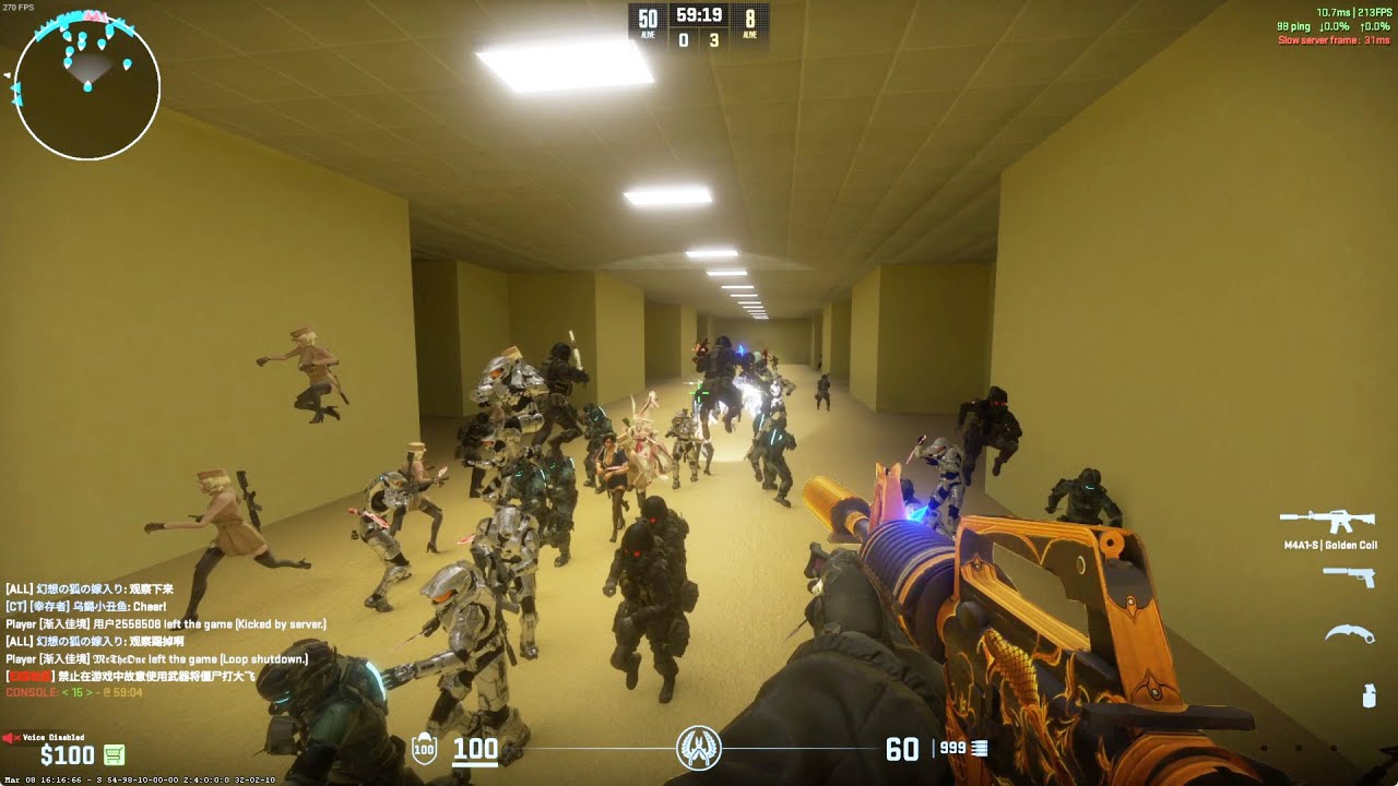 CS2 Zombie Escape ze_backrooms_deathbed_v1 On EXG Server (99.99%)
