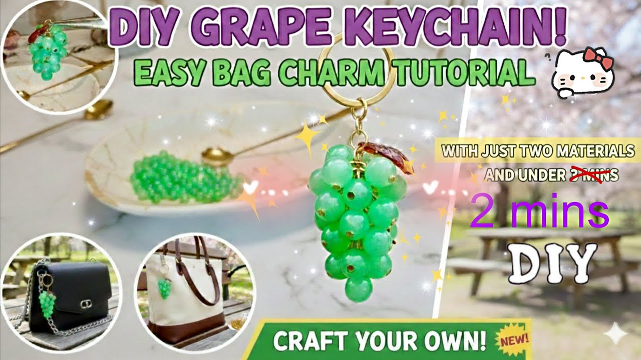 FAST 2-Min DIY Grape🍇 Keychain [ASMR Version]✨