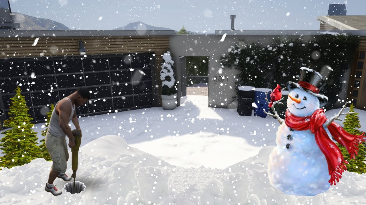 GTA 5 FRANKLIN Battles BIGGEST Snowfall EVER in GTA 5!