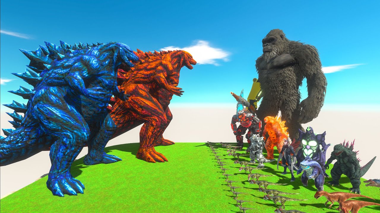 Ice Godzilla Or Fire Godzilla  Who can defeat KING KONG? Animal Revolt Battle Simulator