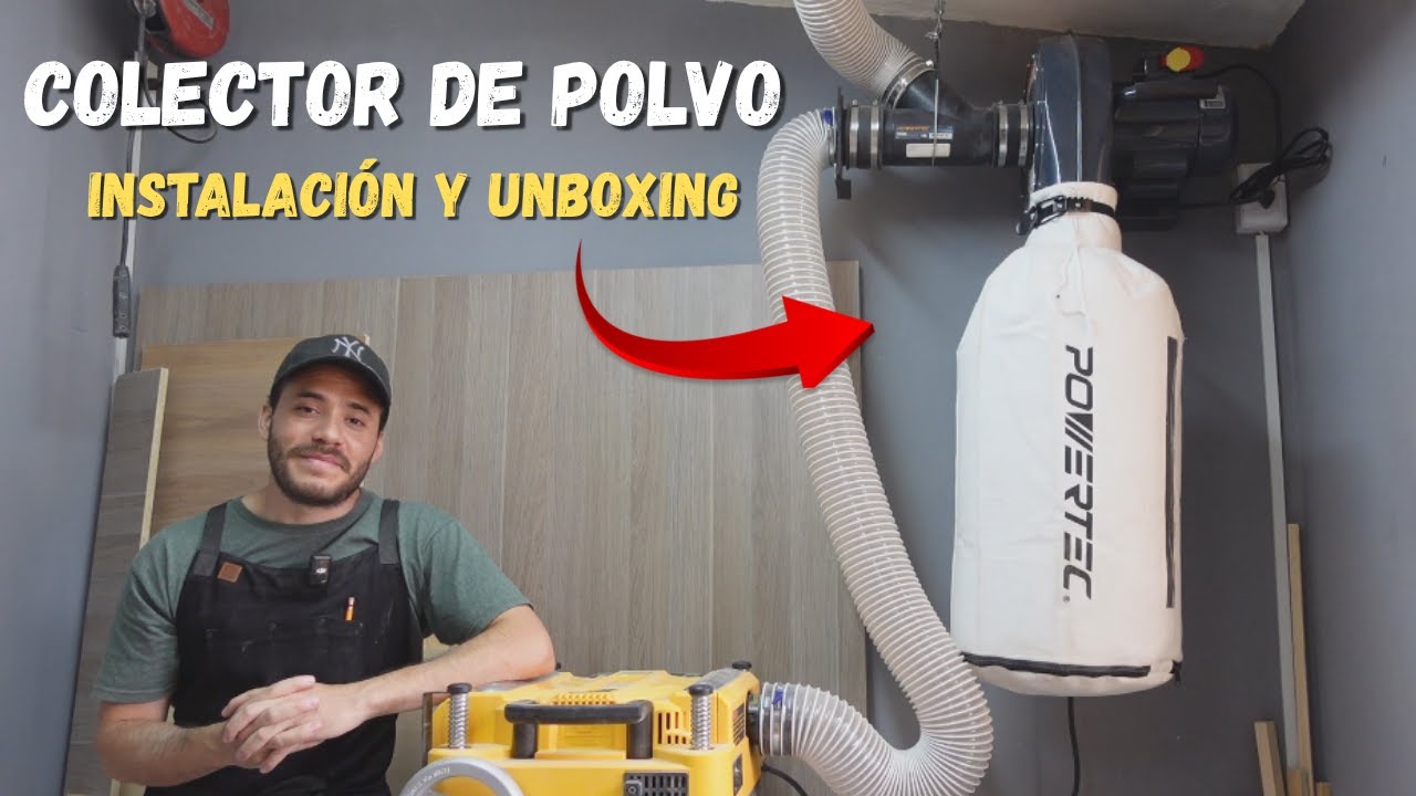 Sistema de Colección de Polvo en mi PEQUEÑO taller de CARPINTERÍA!! | POWERTEC DC5371