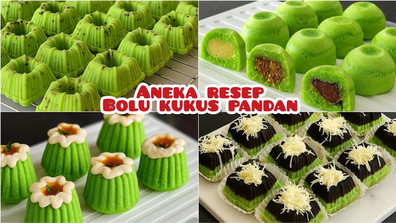 4 kreasi bolu pandan kukus yang mudah, lembut, dan enak. Cocok buat ide jualan / isian snack box