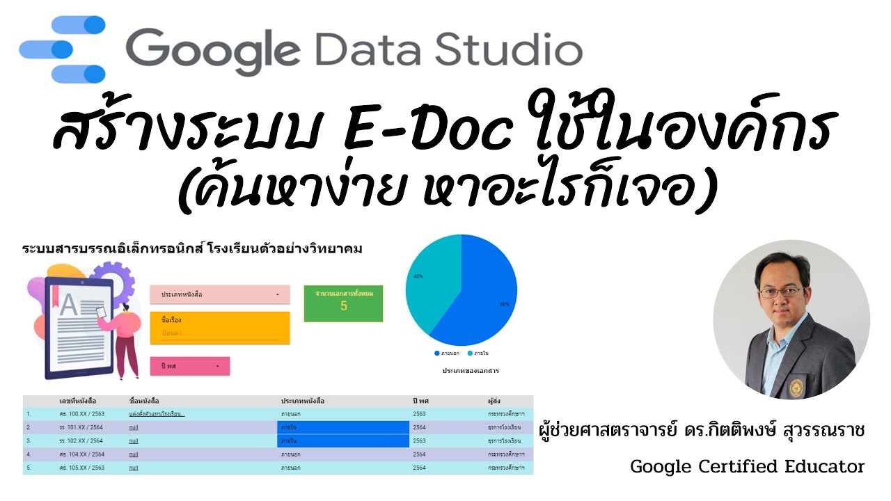 EP30: สร้างระบบ E-document สารบรรณอิเล็กทรอนิกส์ใช้ในองค์กรด้วย Google Data Studio #edoc
