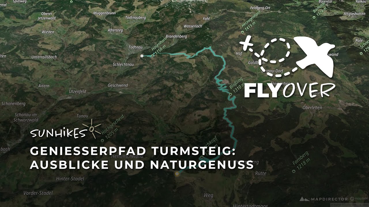 Genie&szlig;erpfad Turmsteig bei Todtnau im Schwarzwald &ndash; Flyover