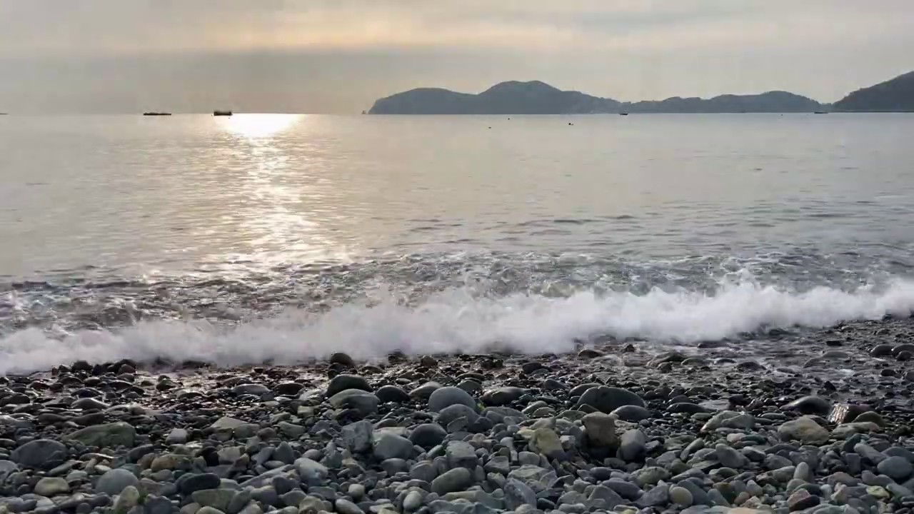 거제도 몽돌해변  잔잔한 파도소리 효과음 | 잠오는소리 | 집중 | 명상 [10시간]