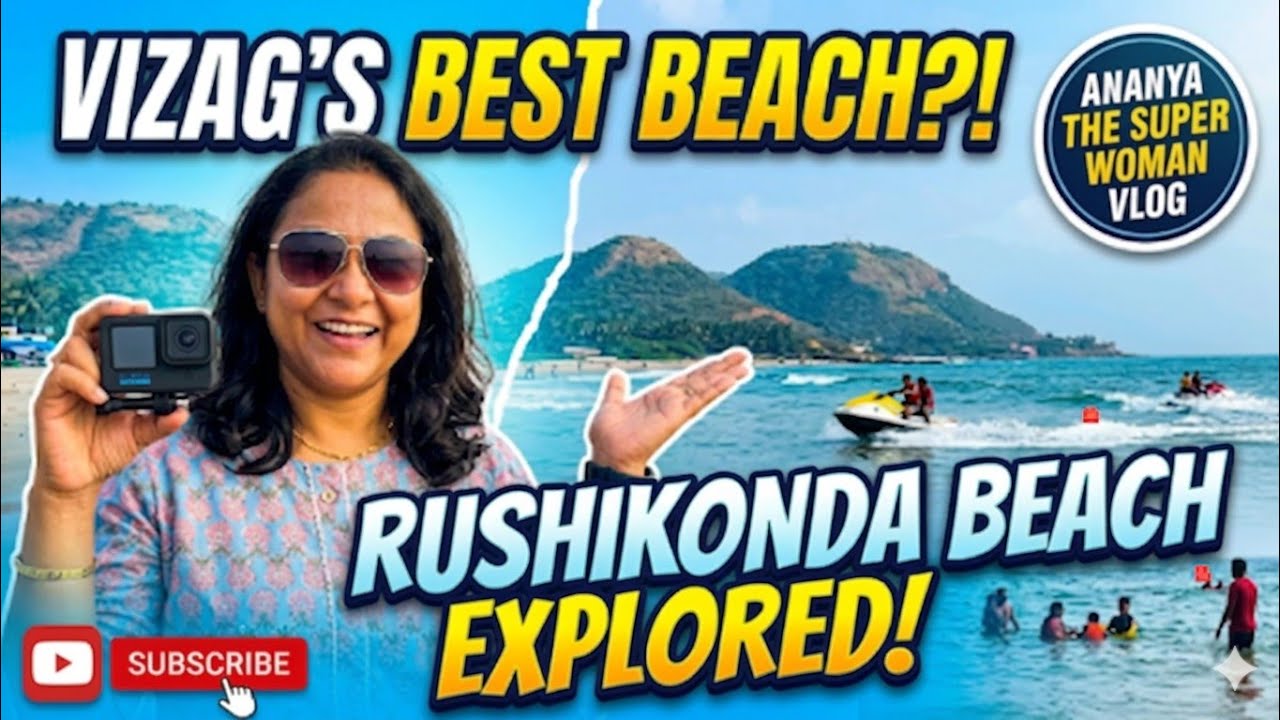 Vizag Road Trip | Exploring The Beautiful Rushikonda Beach! 🌊🏖️ | Visakhapatnam Travel Vlog