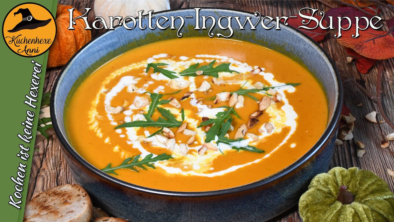 Gesunde wärmende Karotten Ingwer Suppe mit Kurkuma (Ein Immunbooster für kalte Tage)
