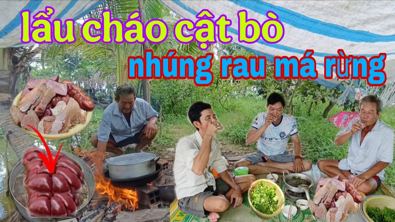 Làm Lẩu Cháo Cật B.ò nhúng rau má, trúng hệ ôg bảy điều