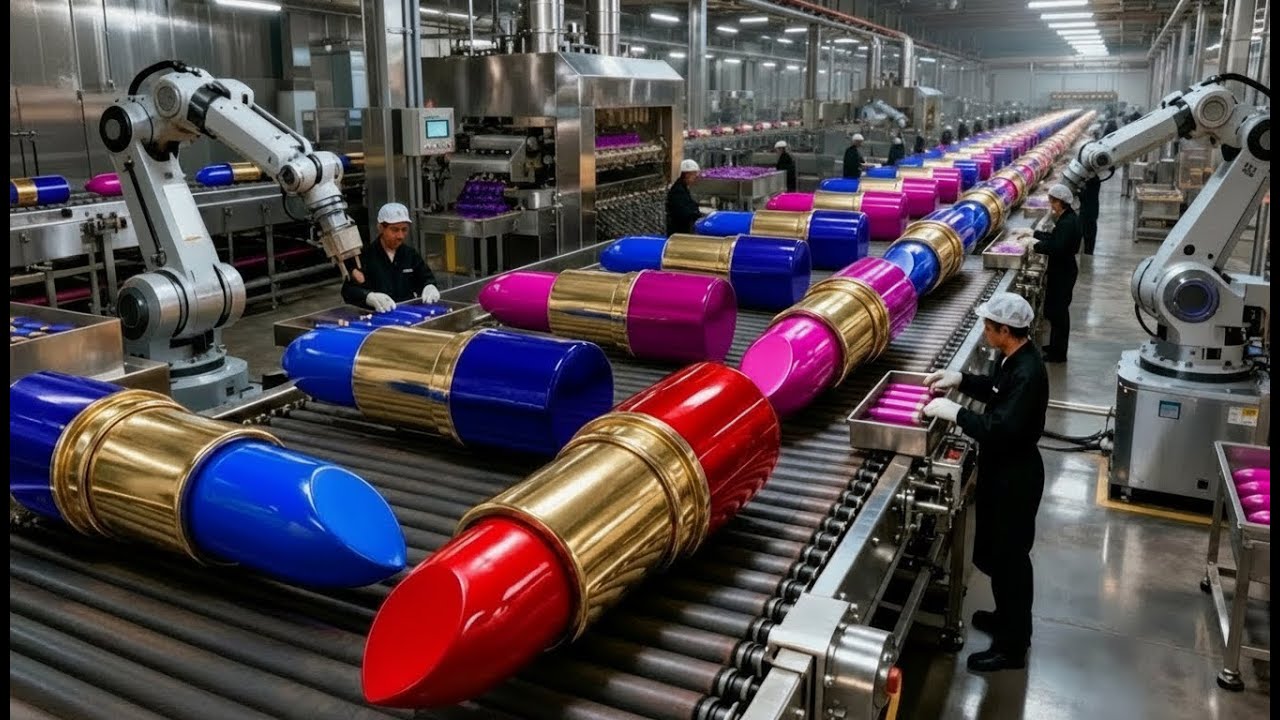 Por dentro de uma fábrica gigante de batons | Como o batom é realmente feito, passo a passo