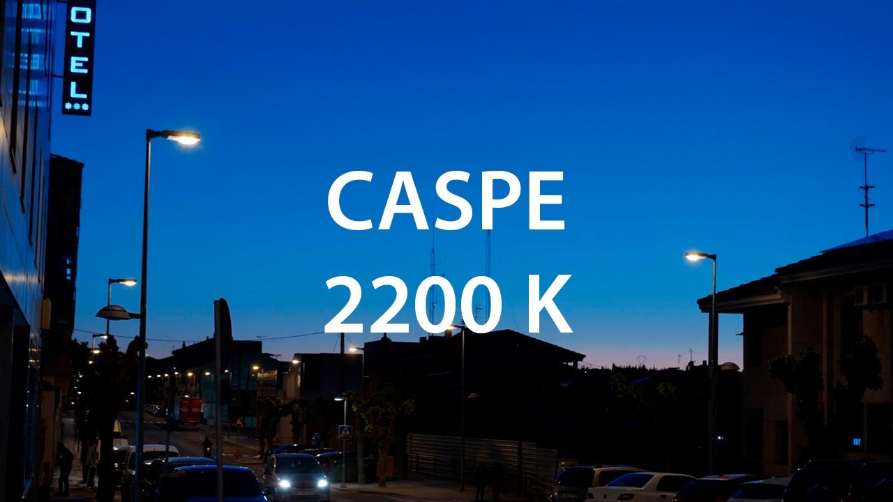 Proyecto a medida de renovación integral del alumbrado en Caspe (Zaragoza), con LED 2200 K de ATP.