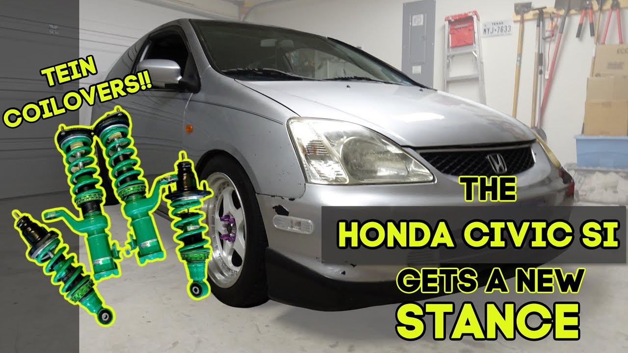 Tein coilover install on the Honda Civic Si!!