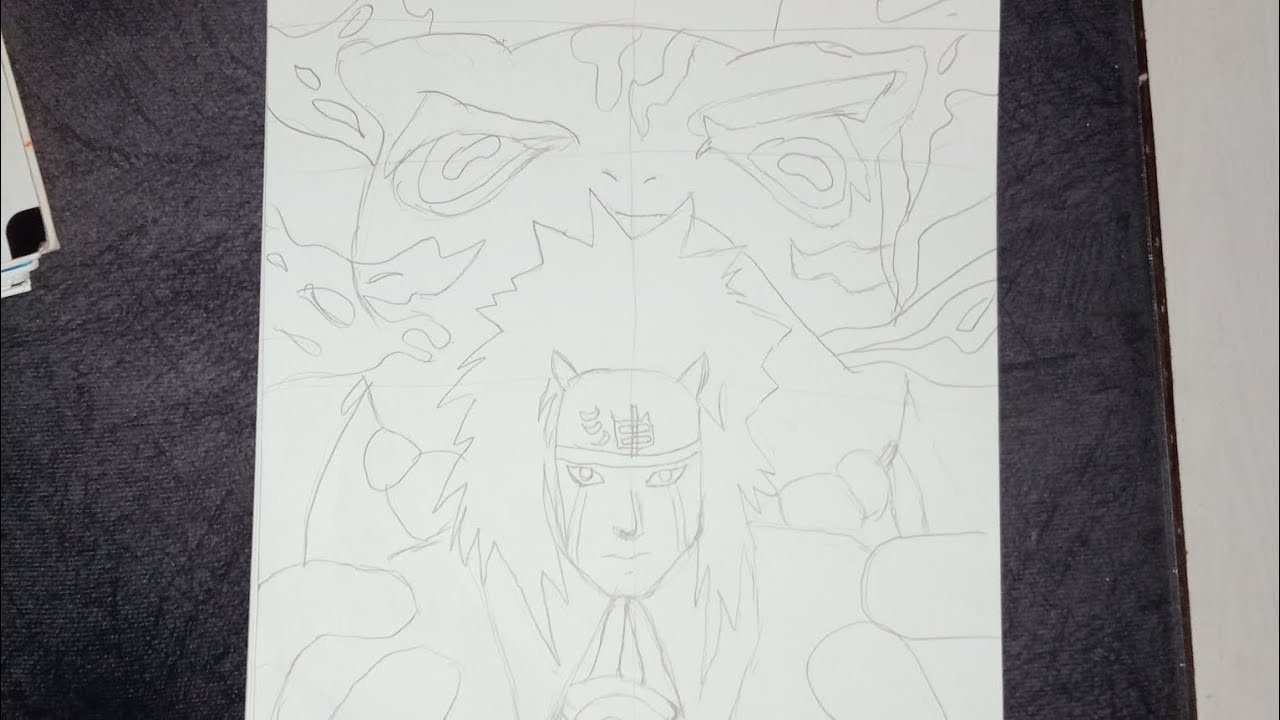jiraiya with mount toad step by step sketch tutorial