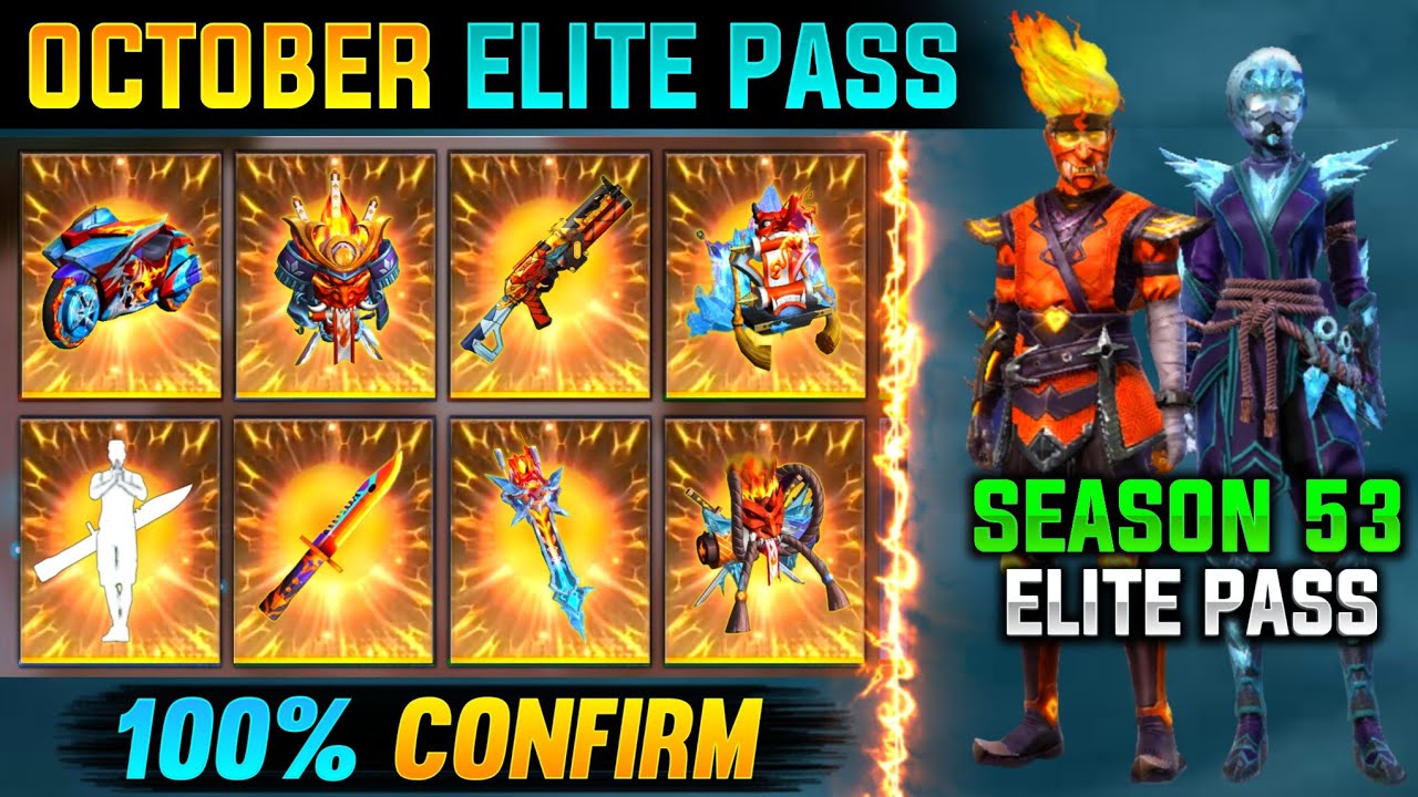 FREE FIRE OCTOBER ELITE PASS 2022 🔥| FREE FIRE NEW EVENT | NEXT ELITE PASS | SEASON 53 ELITE PASS