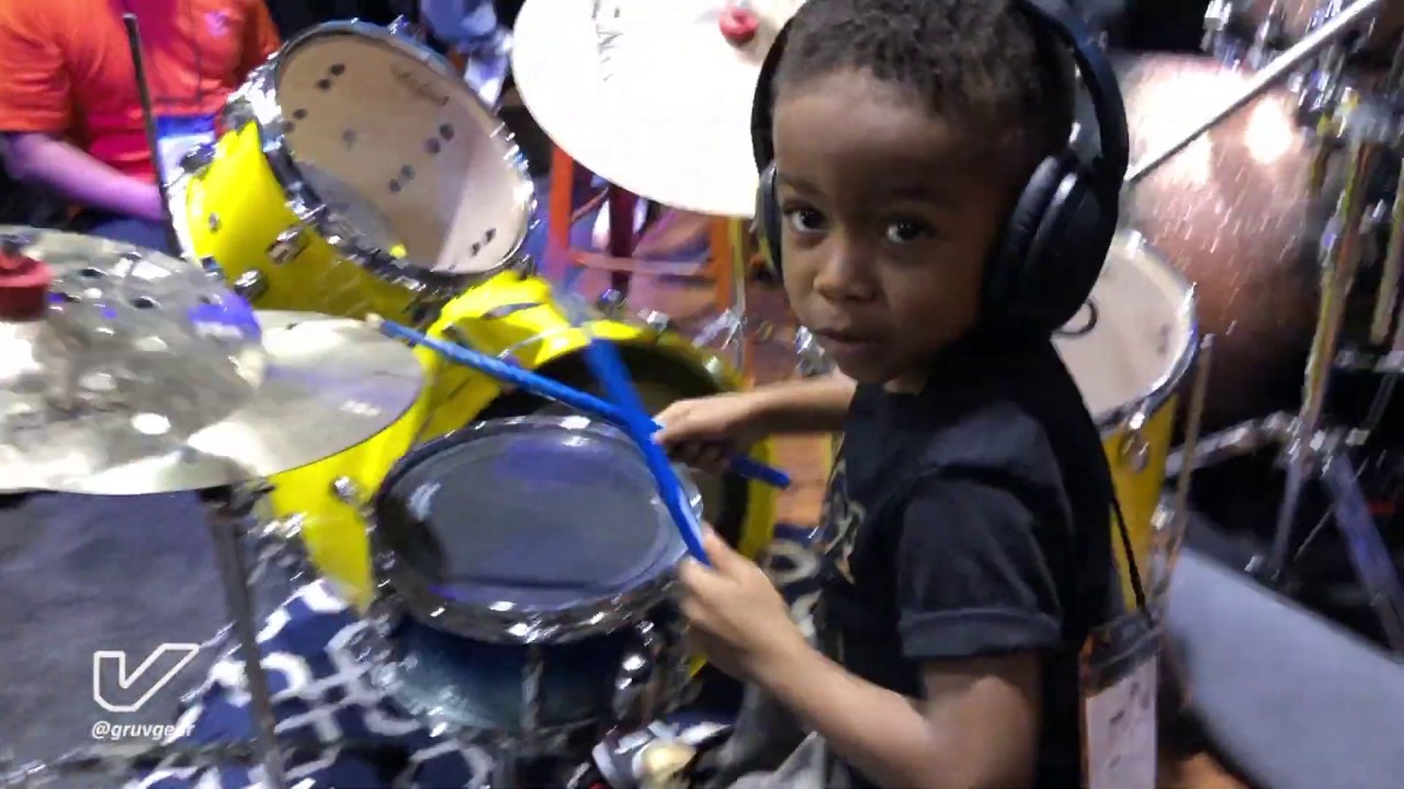 @babyboydrummer full video at the Gruv Gear booth