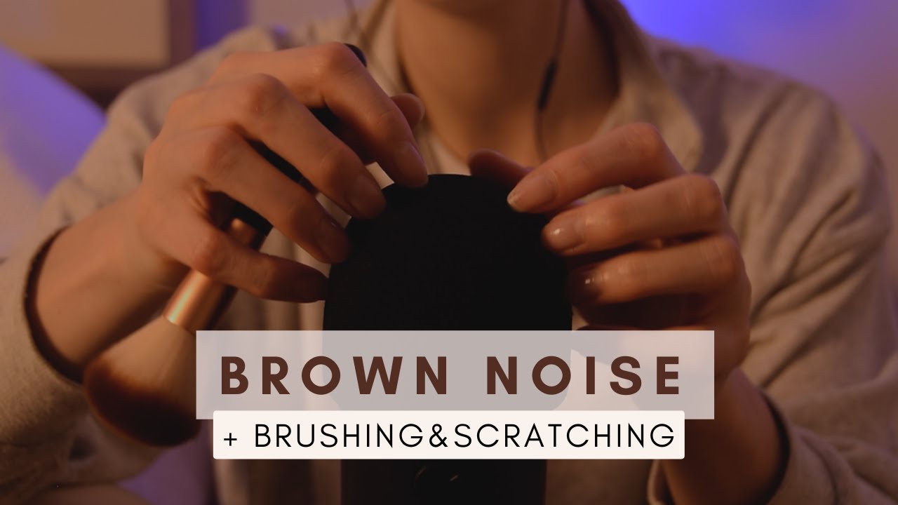 ASMR Brown Noise + Mic Scratching & Face Brushing 😴✨ (no talking)