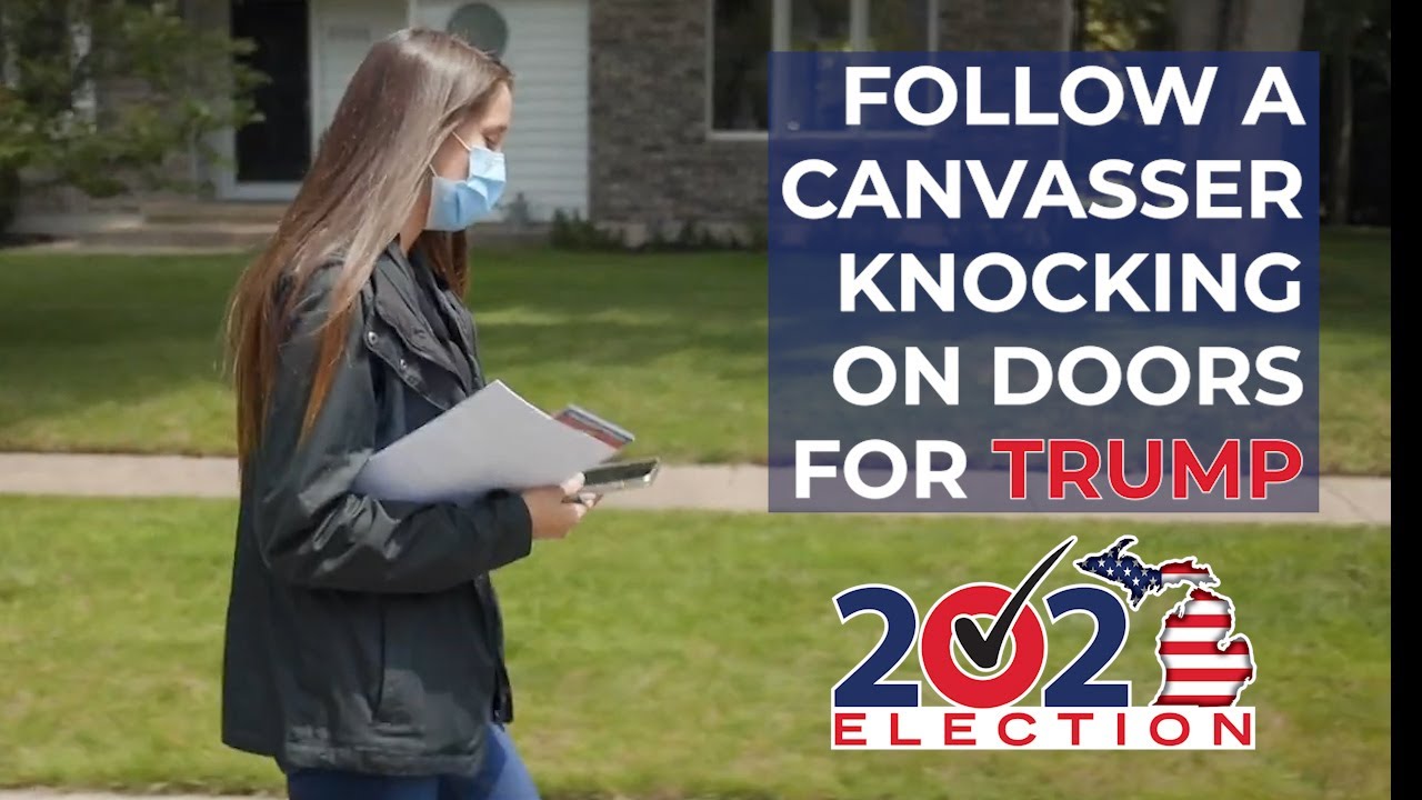 Canvasser goes door to door for Trump