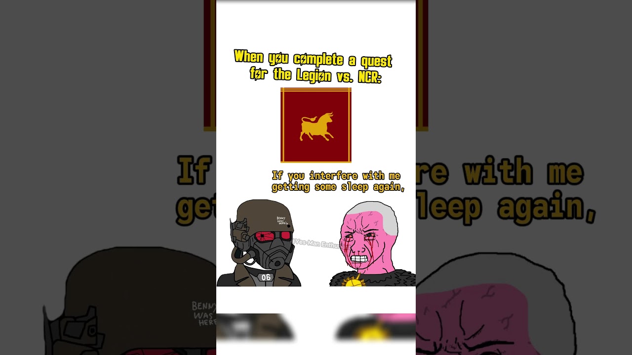 When you complete a quest for the legion vs ncr: #fallout #memes #shorts