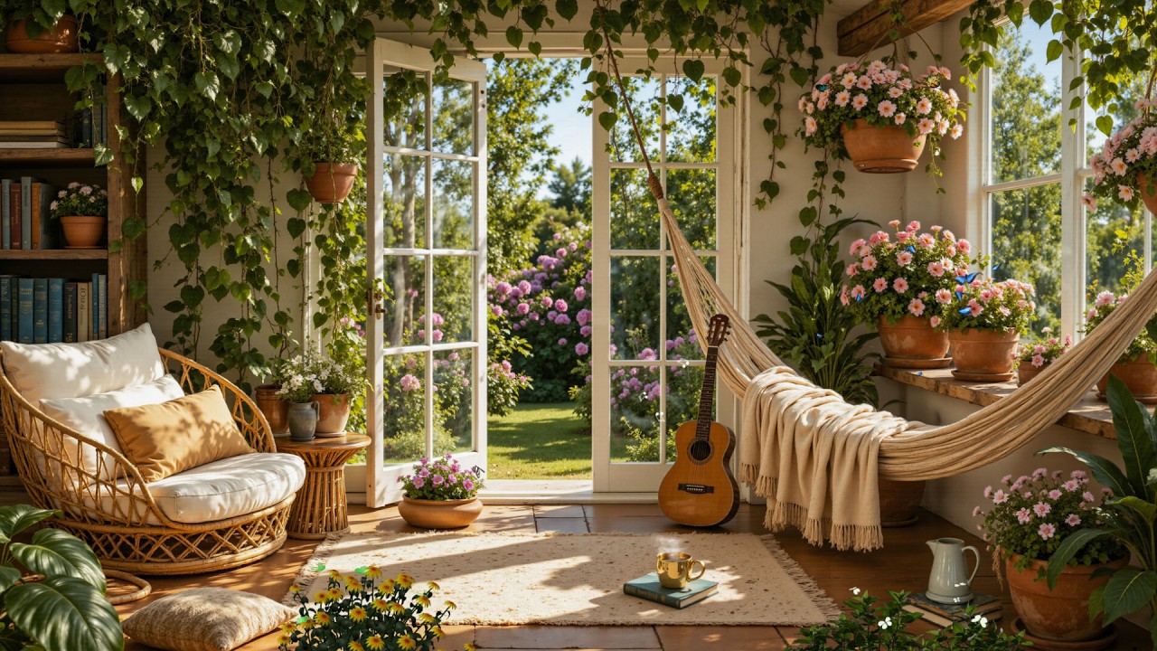 Secret Blooming Cottage Jazz - Cozy Piano Music With Warm Garden Ambience For Calm & Relaxation