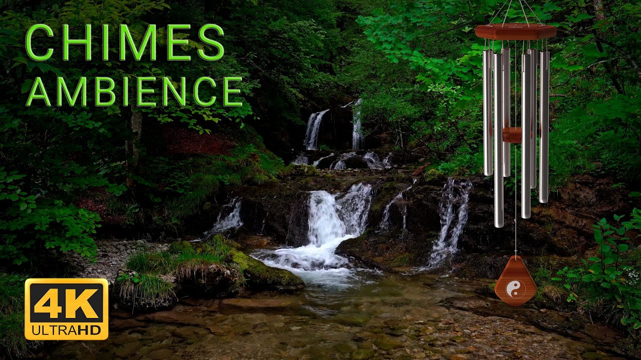 Chimes, Thunder, Brook & Wind Ambience ( No Rain ) 10 Hours  Meditation,Sleep,Insomnia,Nature Sounds