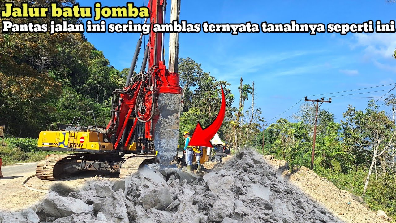 Jalur batu jomba‼️Pantas jalan ini sering amblas ternyata model tanahnya seperti ini