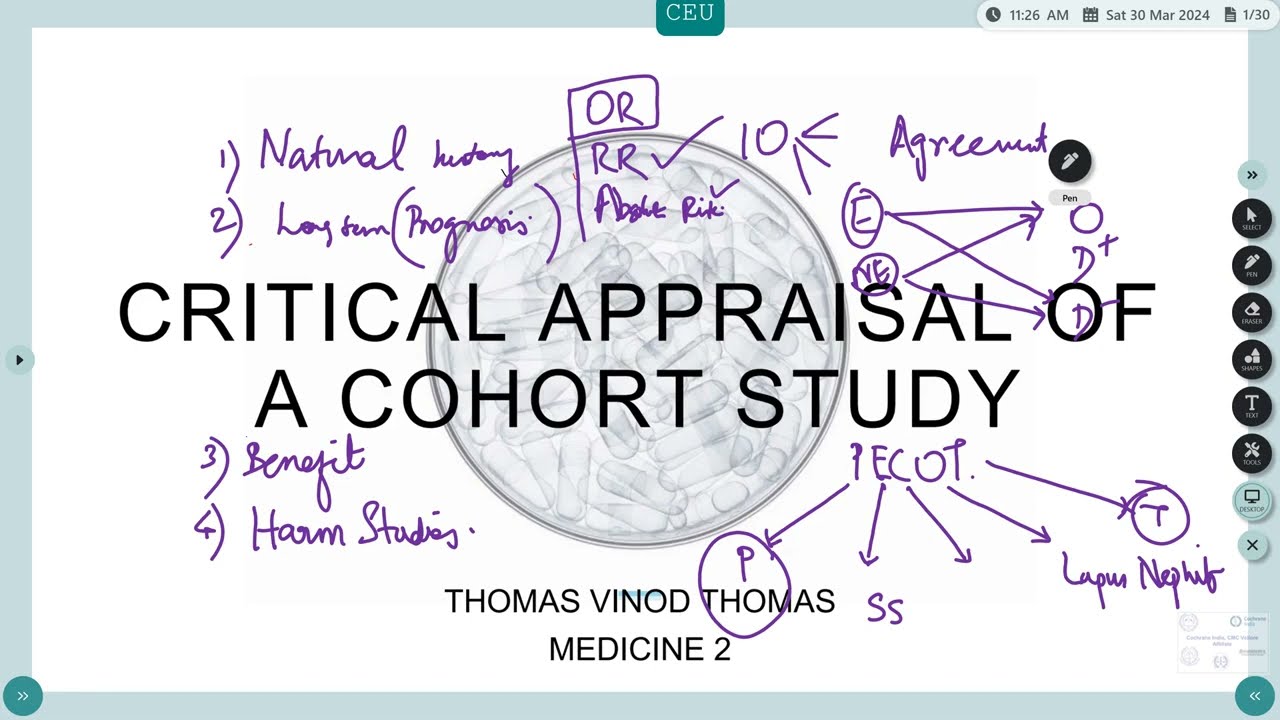 CRITICAL APPRAISAL OF A COHORT STUDY  DR THOMAS VINOD THOMAS