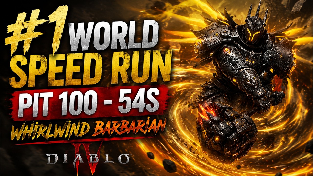 #1 WORLD!? Pit 100 in 54 Seconds! ⚡ Whirlwind Barbarian | Diablo 4 - Season 14
