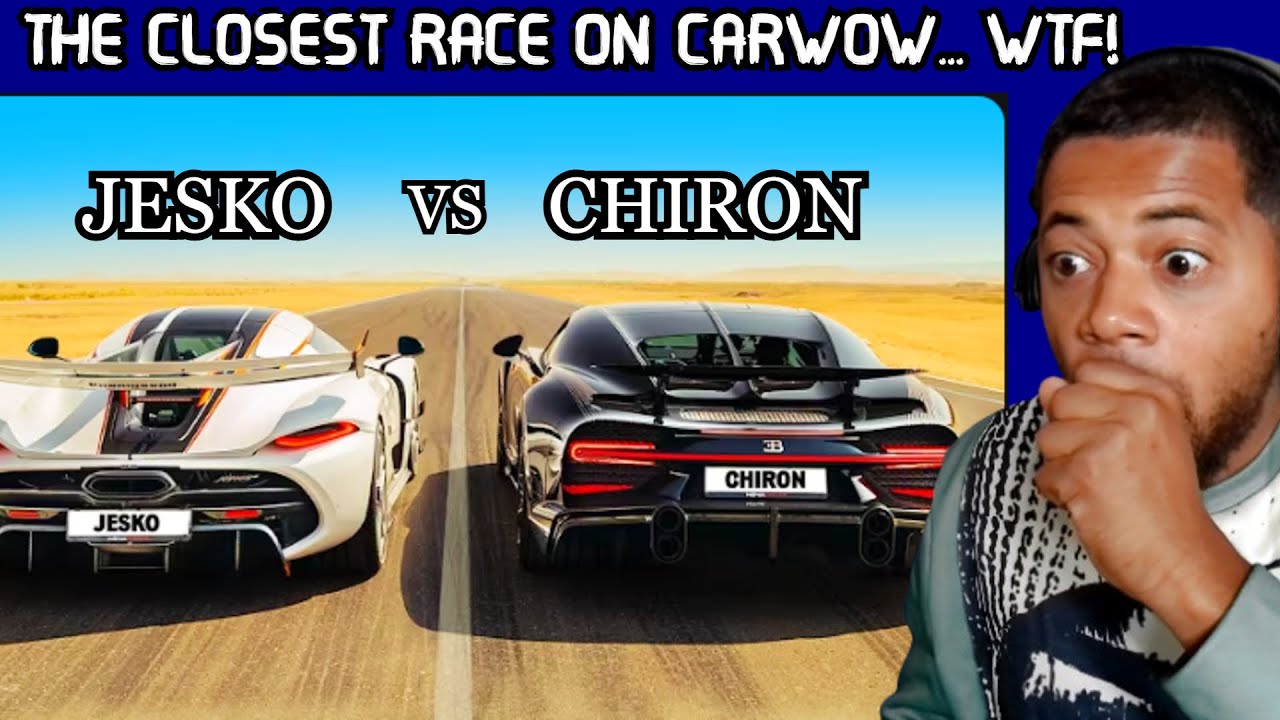 Koenigsegg Jesko против Bugatti Chiron Drag Race | Реакция