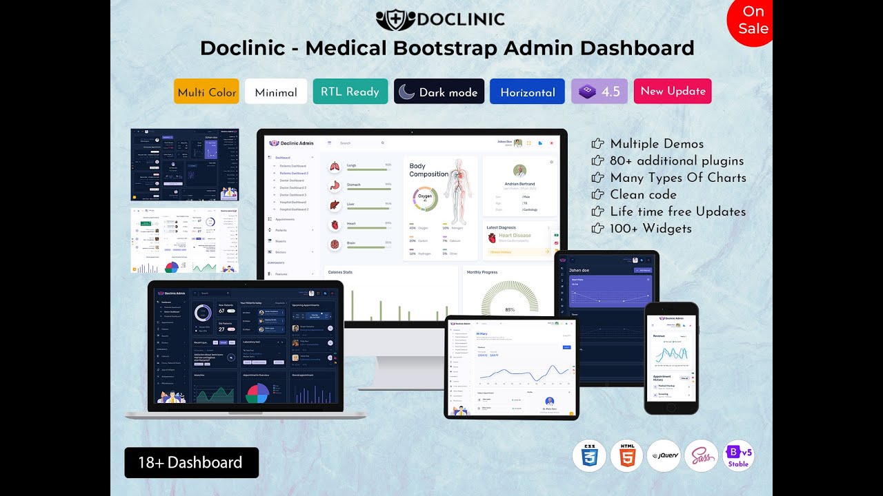 All-in-One Doctor Dashboard Template for Online Healthcare Management