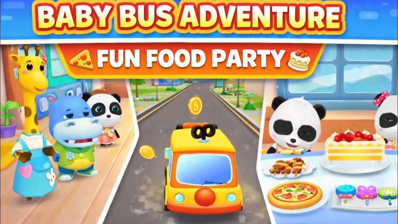 Baby Bus Adventure 🚌 | Fun Food Party & School Friends 🍕🎂 | Kids Cartoon