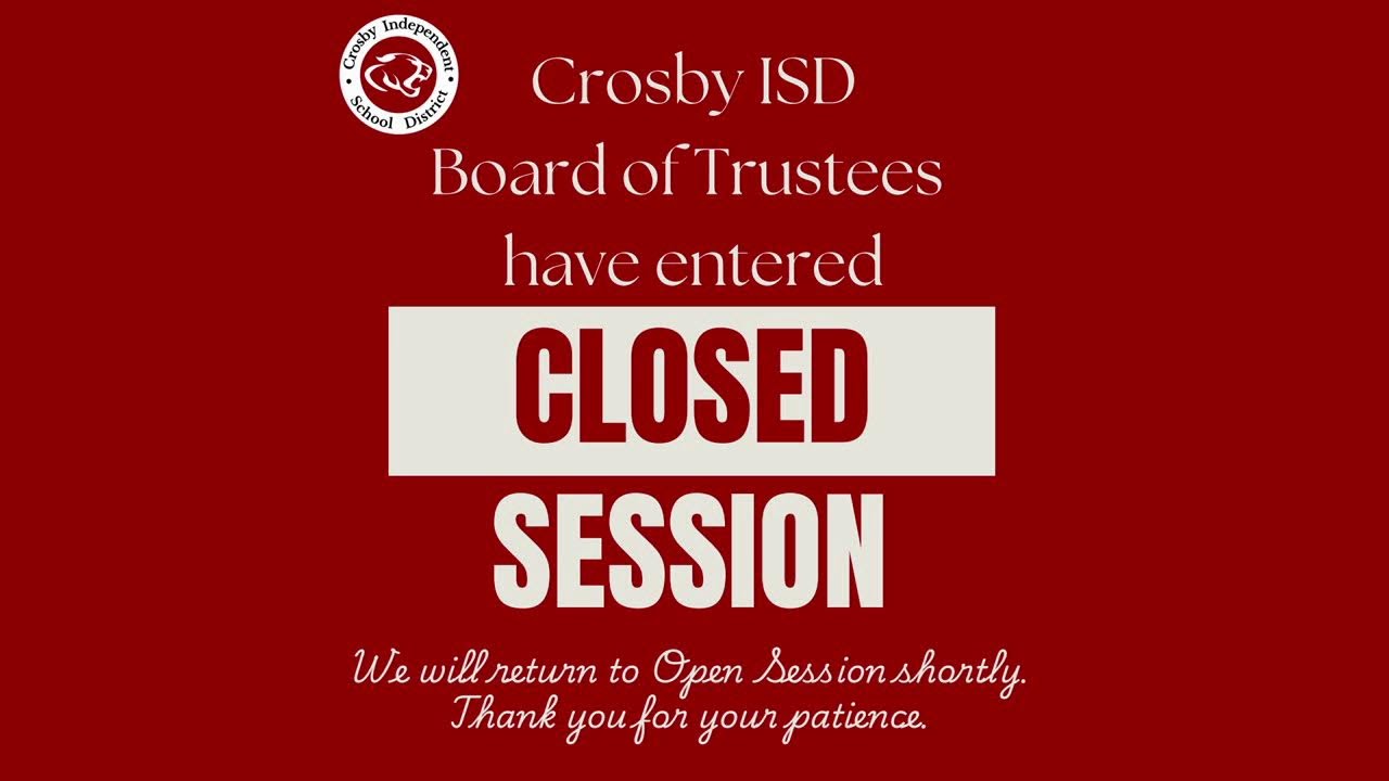 Crosby ISD Board Meeting 1-20-26