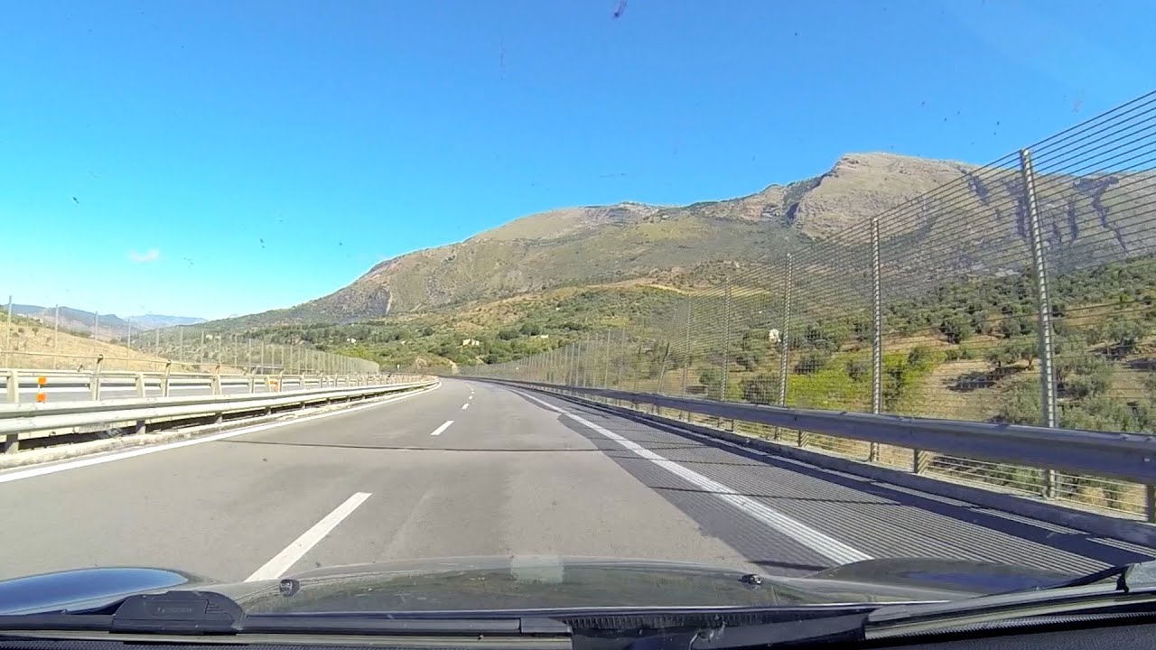 Relaxing Road Trip Time Lapse Sicily A18 A19 300km Messina Enna Cefalù.