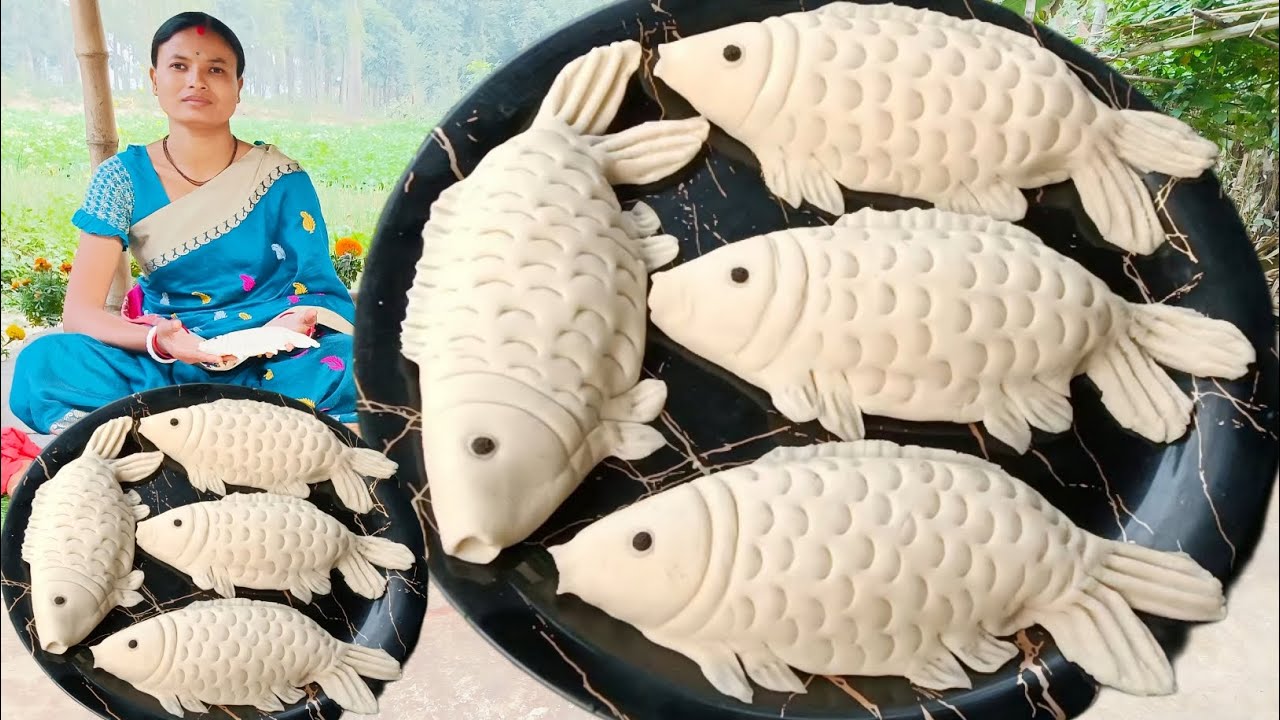 পূর ভরা হাতে বানানো এরকম মাছ খেলে বাচ্চা থেকে বড়ো সকলেই খুশি। Hand making fish Pitha recipe