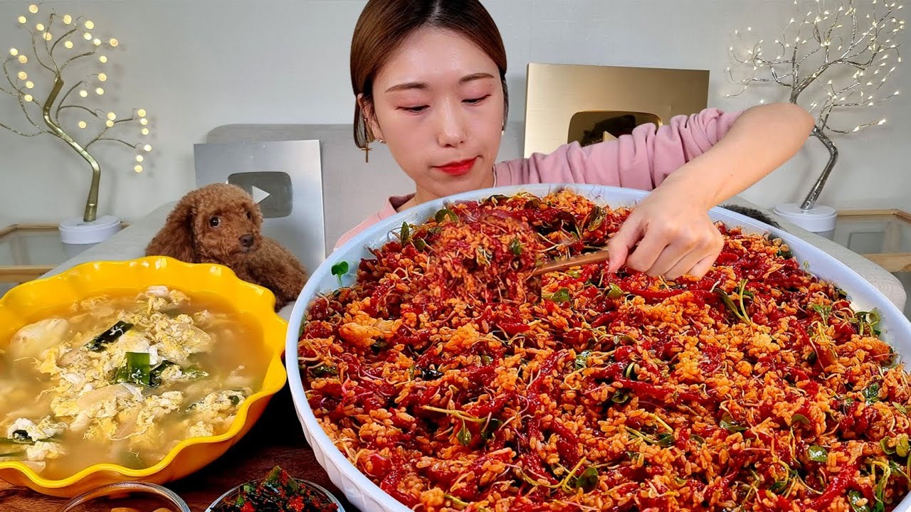 ASMR 육회1kg 넣은 육회비빔밥 계란국 리얼먹방 :) Korean cuisine, Bibimbap Egg soup MUKBANG