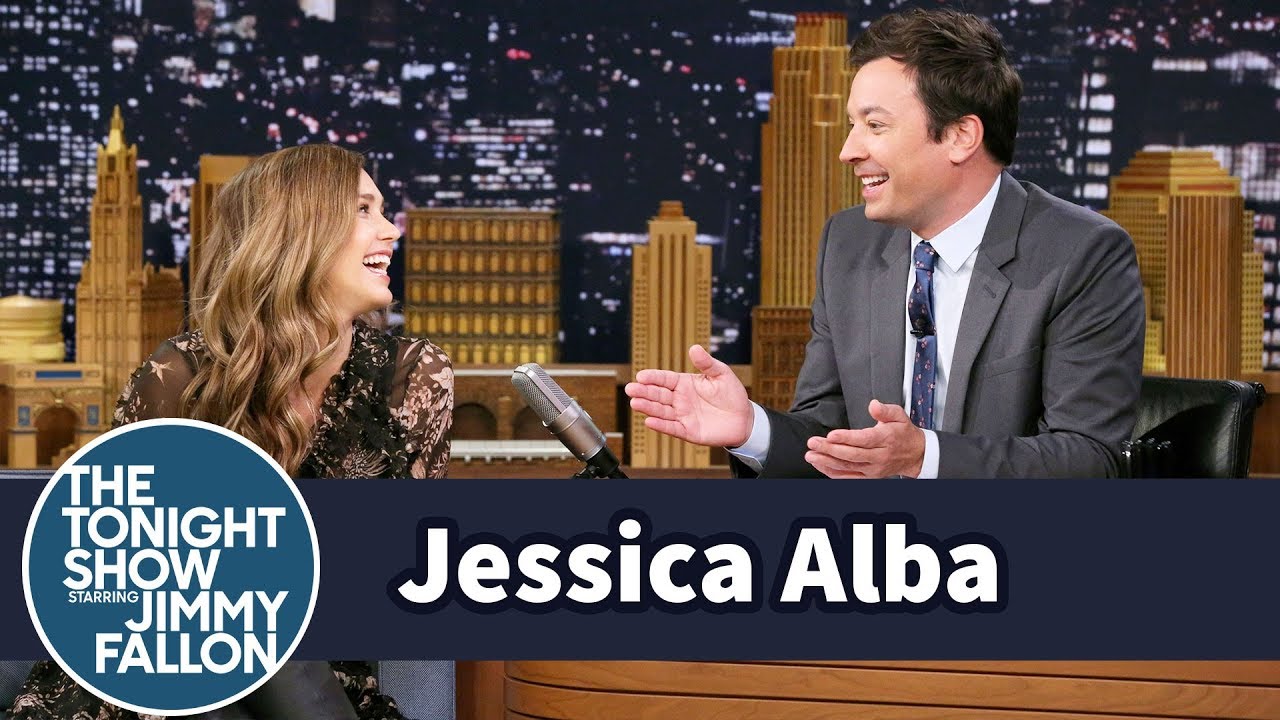 Jimmy Gives Jessica Alba His Version of an Escalator Pitch