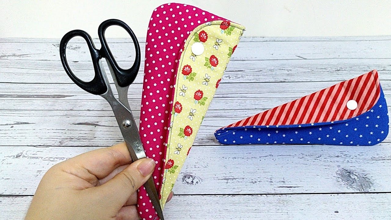 EASY!! Diy sewing scissors case pouch | How to make no zipper pouch | @misakisewing