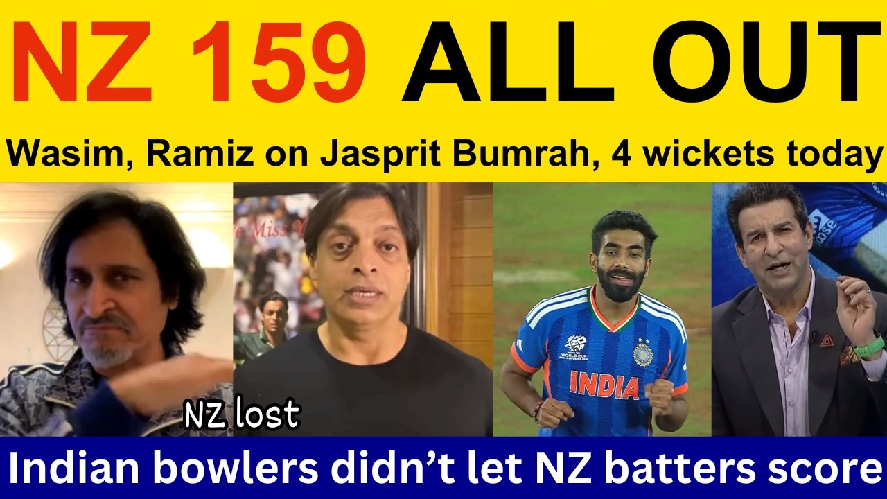 Pak Media crying on Bumrah, Axar bowling NZ poor batting today vs IND | Ramiz Speaks, Shoaib Akhtar