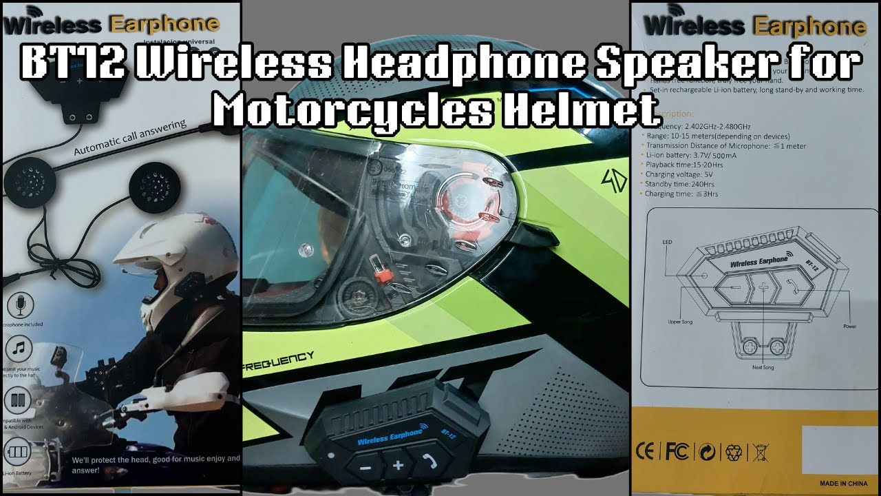 Helmet Bluetooth | BT12 | Wireless Earphone Calling and Music with Mic | Unboxing & Installation