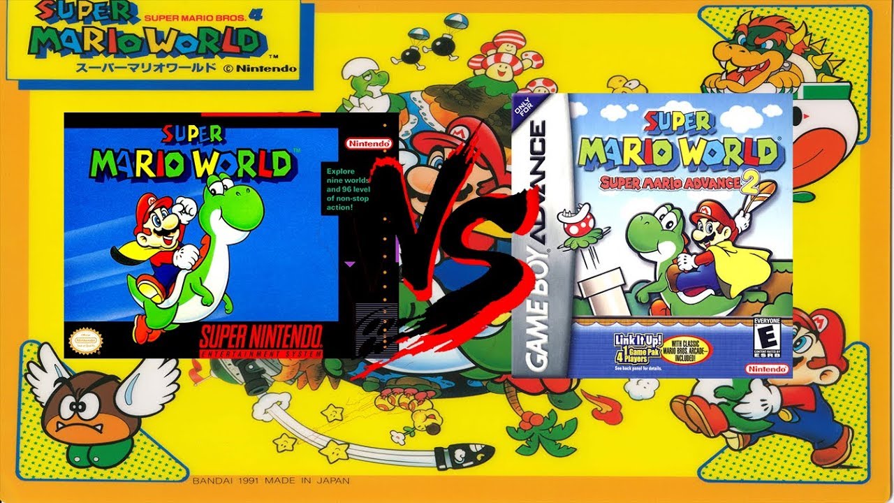 Super Mario World Vs Super Mario Advance 2 (SNES Vs GBA) Comparação Grafica