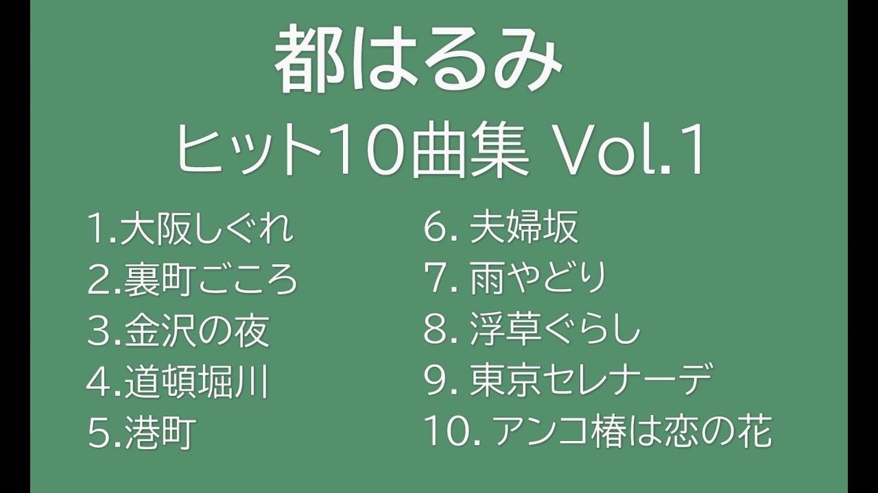 ギターでつづる昭和歌謡　都はるみ10曲集　Vol.1(39分28秒）