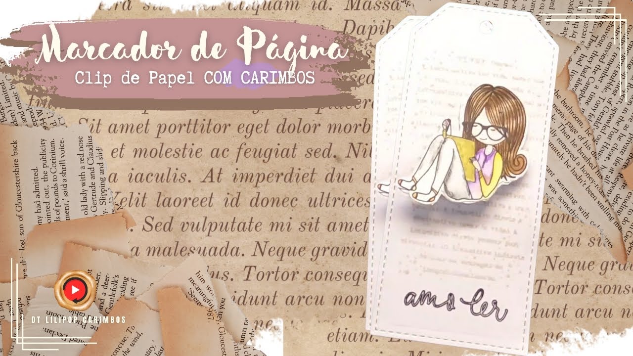 Clip de Papel SUPER FÁCIL: Como Fazer Marcador de Página com Carimbos
