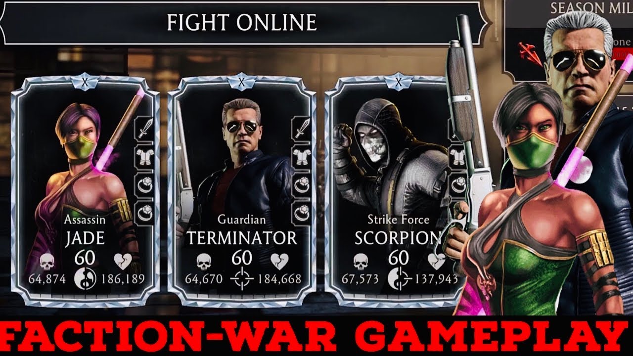 Guardian terminator , Assassin’s Jade + Strike Force scorpion | Faction-war Gameplay | Mortal Kombat