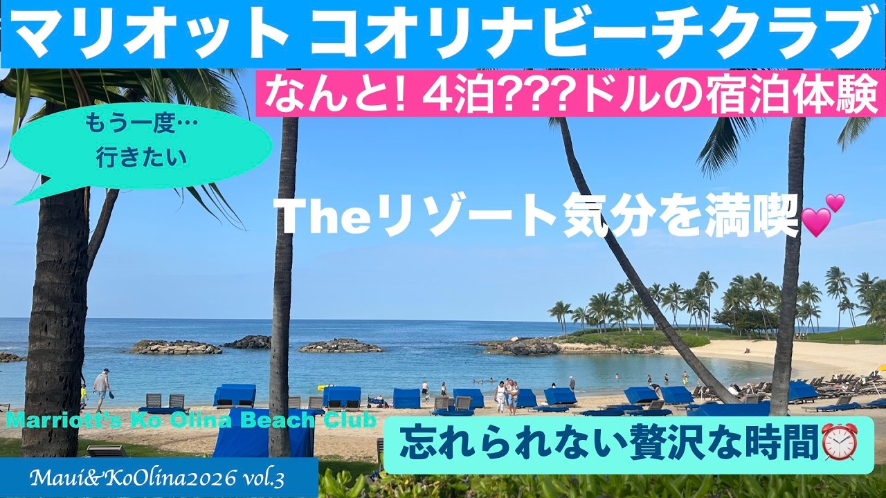 【Maui&KoOlina2026】vol.3 マリオットコオリナビーチクラブに宿泊体験❣️緑いっぱい🌳と美しいラグーン🌊は、まさにThe リゾート💕もう一度行きたぁい〜🩵