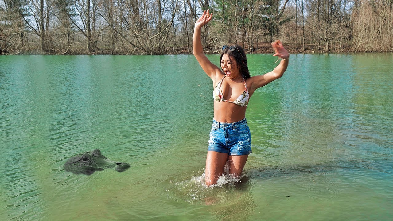 Alligator Attacks Model During Photo | Ross Smith
