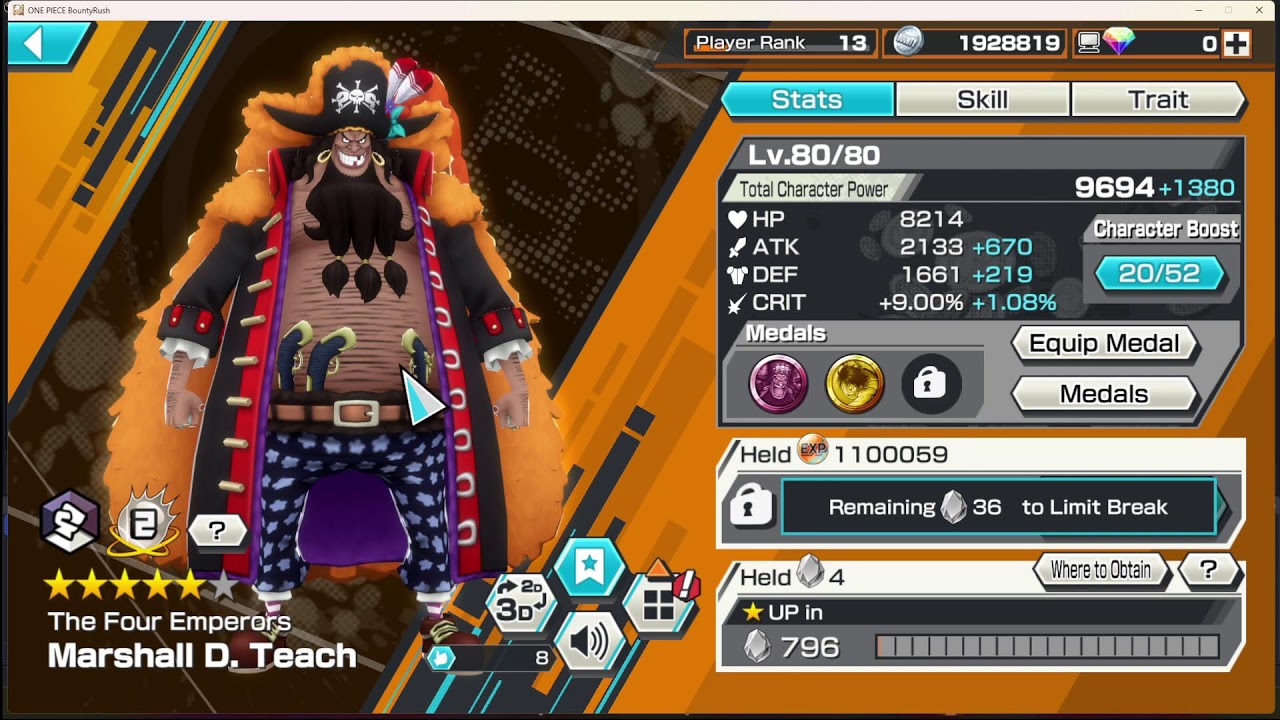Playing with the new Blackbeard in one piece bounty rush