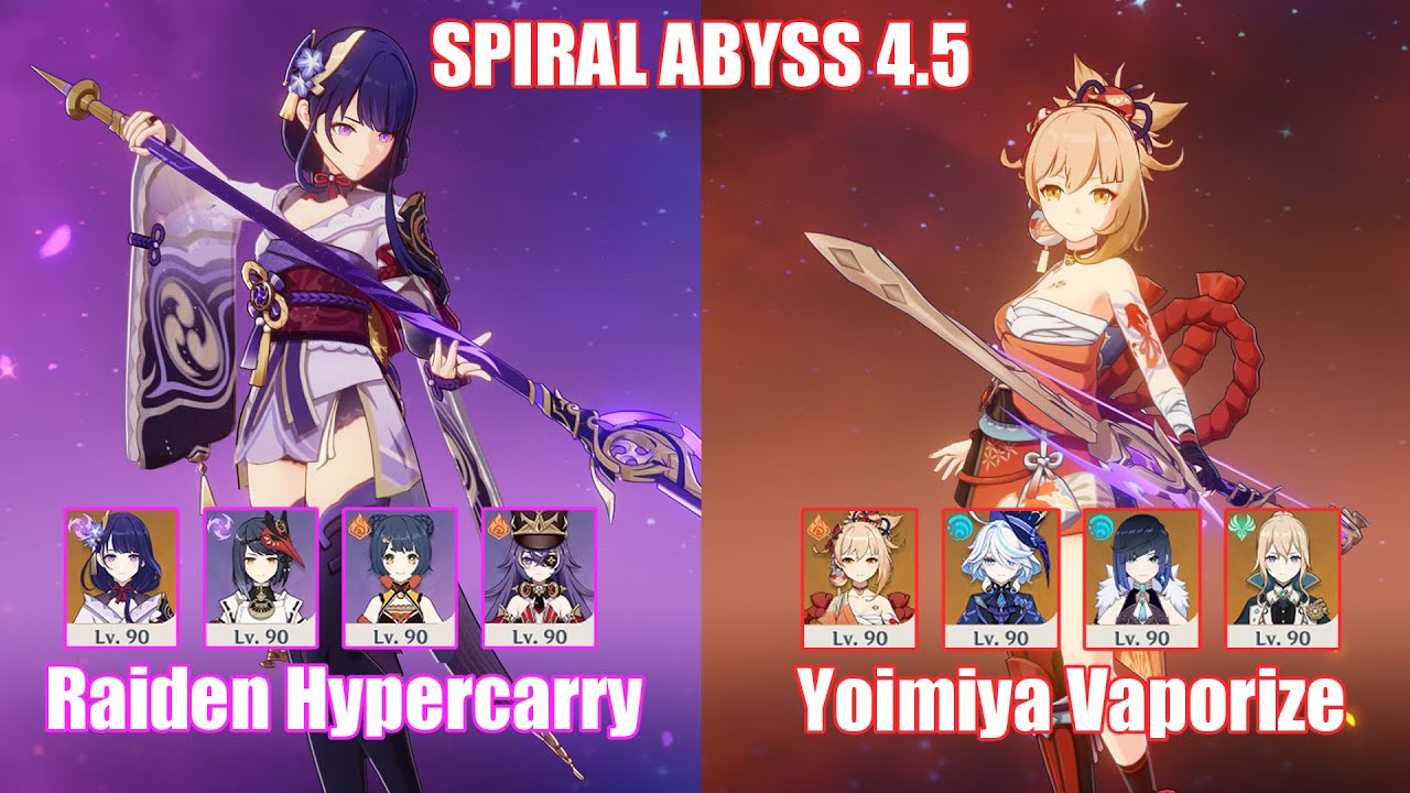 C0 Raiden Hypercarry & C0 Yoimiya Vaporize | Spiral Abyss 4.5 | Genshin Impact