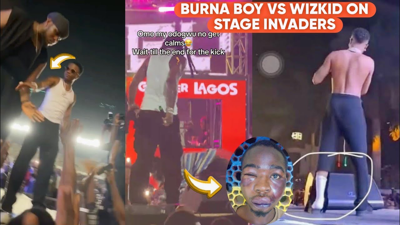 See What Burna Boy Did To A Fan On Stage Vs How Wizkid Treats Stage Invaders At Countdown Fest 2025