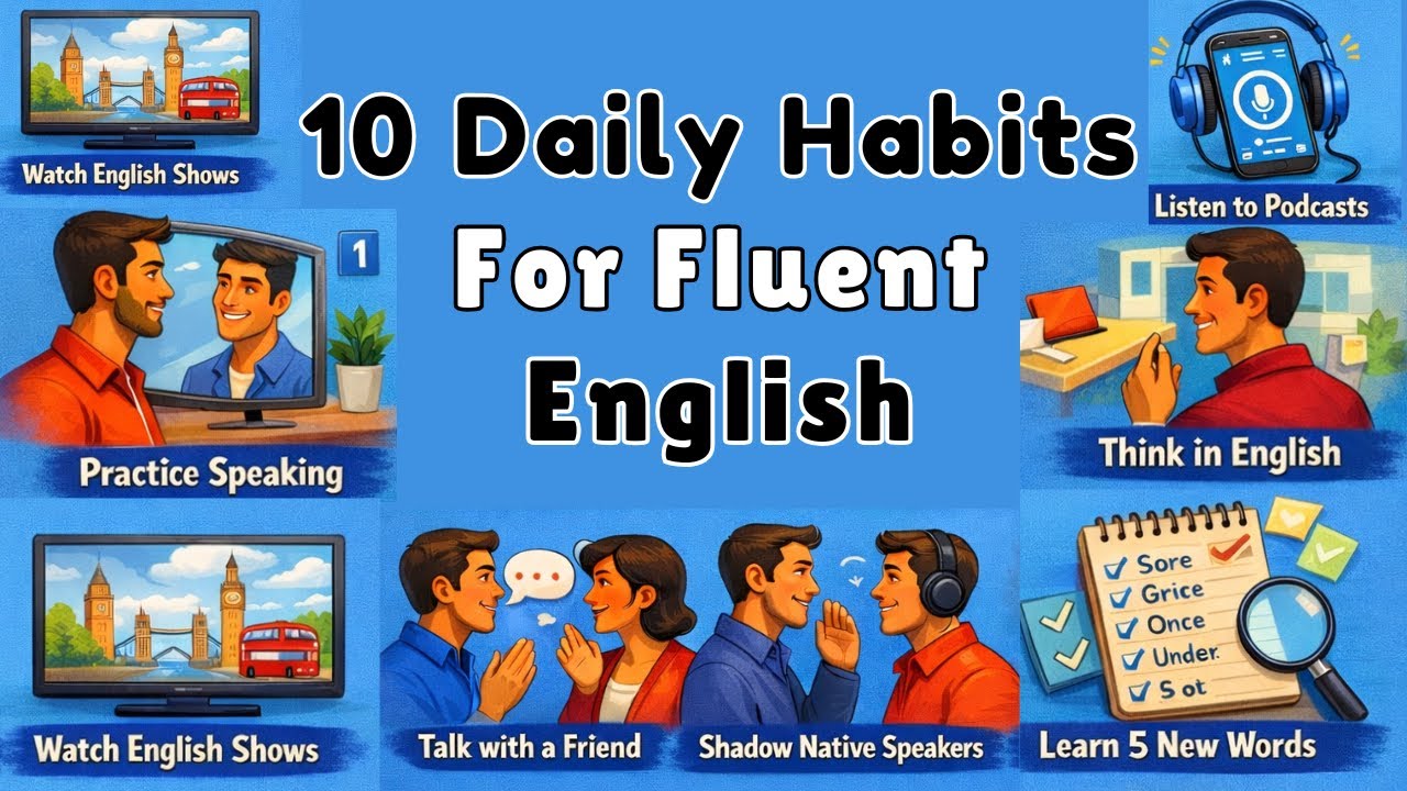 10 Daily Habits for Fluent English | Daily English Conversation | English Speaking Practice |Podcast