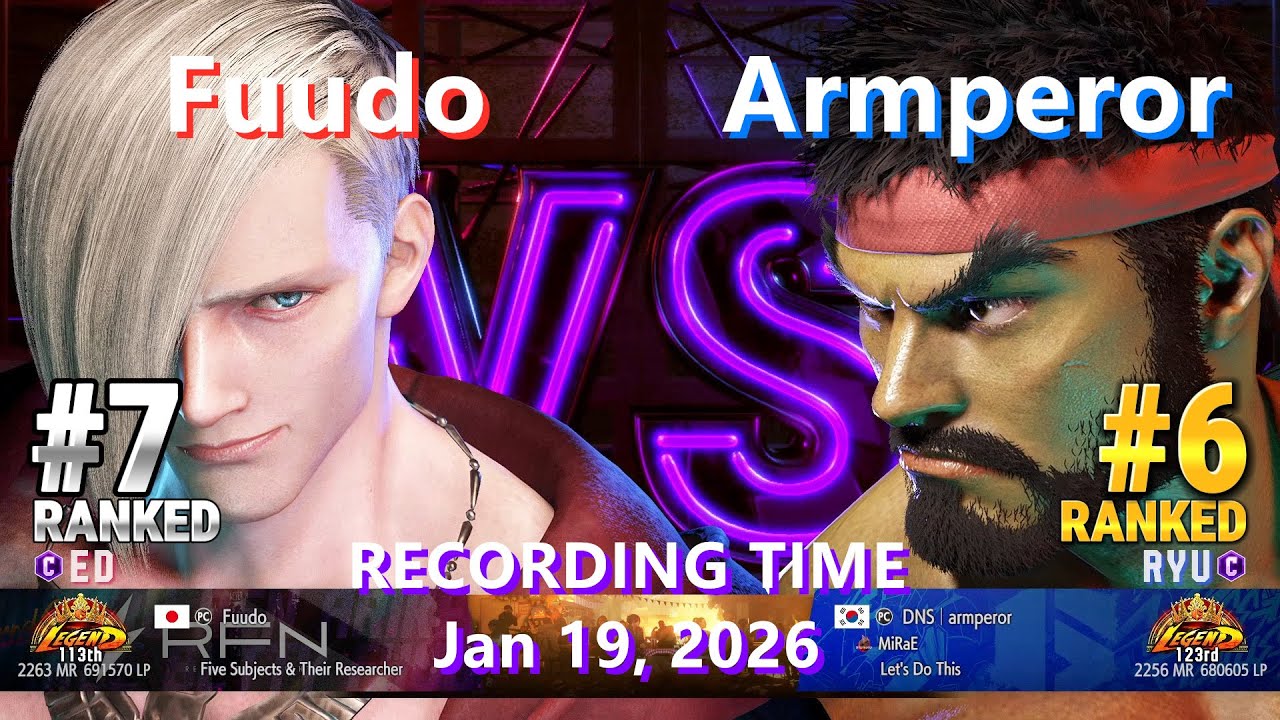 SF6⚡Fuudo (#7 Ranked Ed) vs Armperor (#6 Ranked Ryu)⚡High Level Gameplay