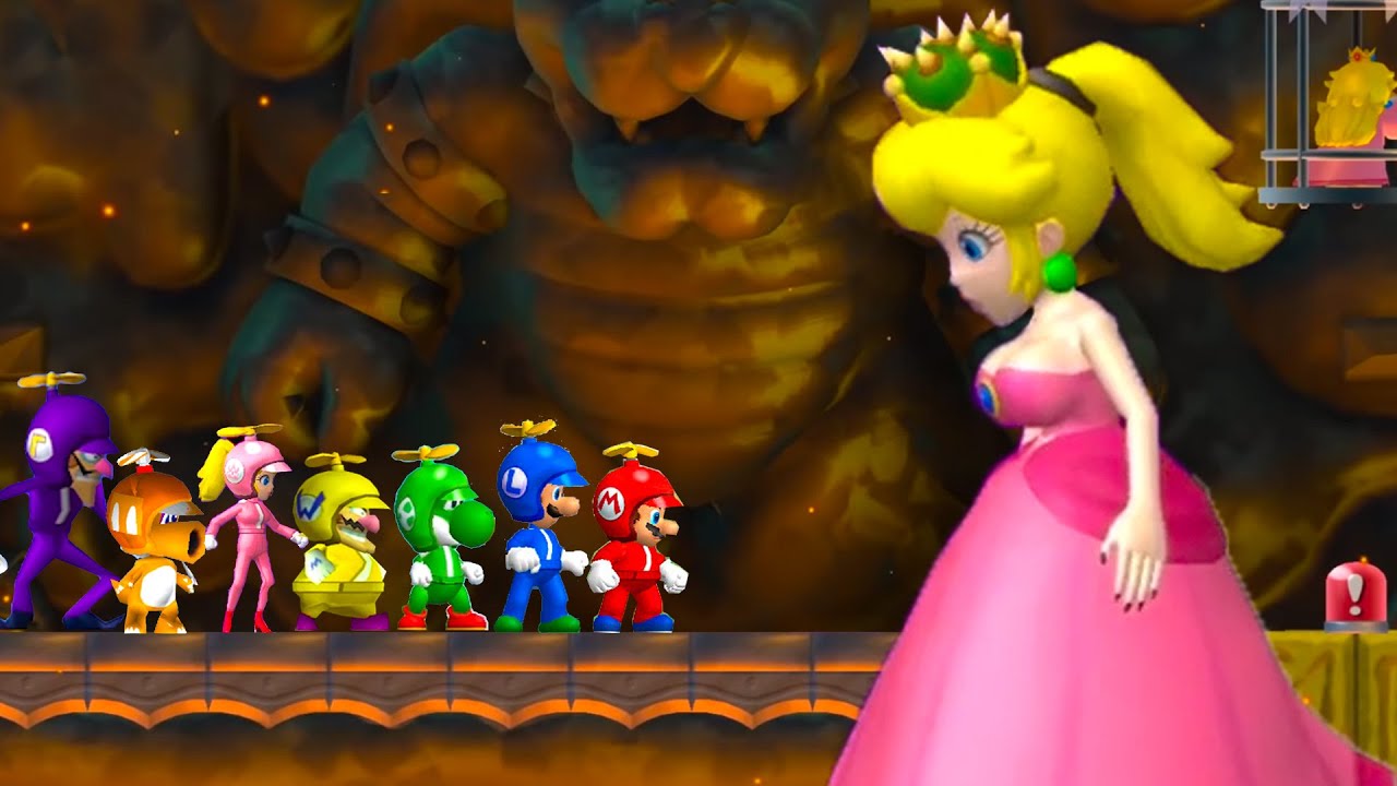 Can the Mario ALLSTARS Defeat Evil Peach in the last Level of NSMBW?
