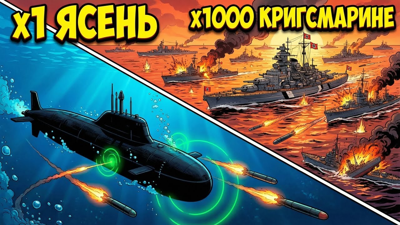 ЧТО ЕСЛИ СОВРЕМЕННАЯ ПОДЛОДКА «ЯСЕНЬ» ПОПАЛА ВО ВТОРУЮ МИРОВУЮ? 🔥